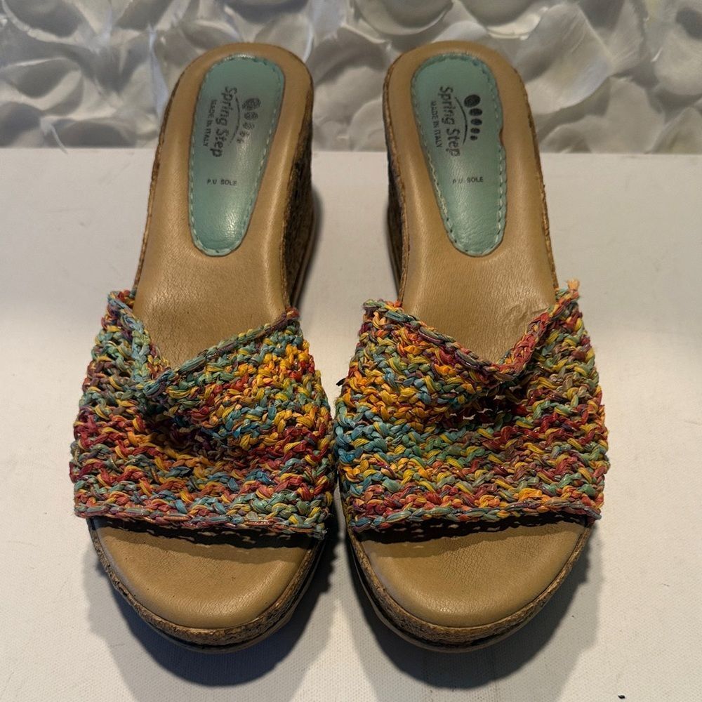 Spring Step Multicolor Woven Wedges